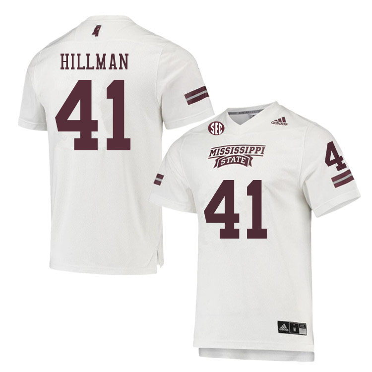 Men #41 Manuel Hillman Mississippi State Bulldogs College Football Jerseys Sale-White - Click Image to Close